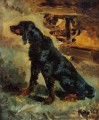 デュン・ゴードン・セッター コント・アルフォンスに属する 1881年トゥールーズ・ロートレック・アンリ・ドの子犬